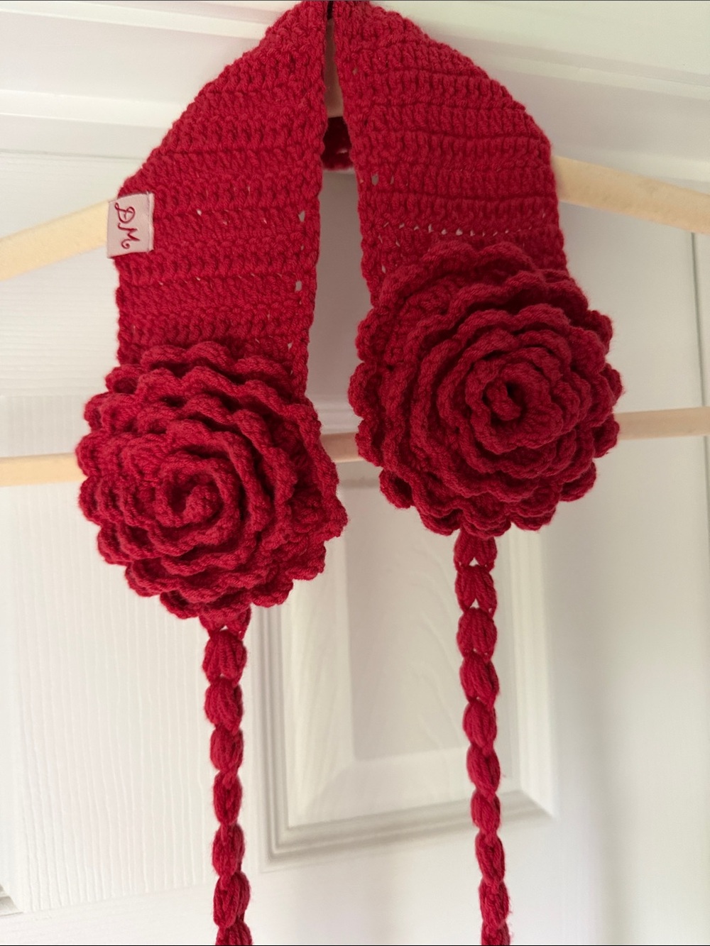 Damson Madder Cotton Crochet Earmuffs